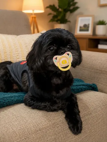 Cachorro shitzu preto macho fez 3 meses