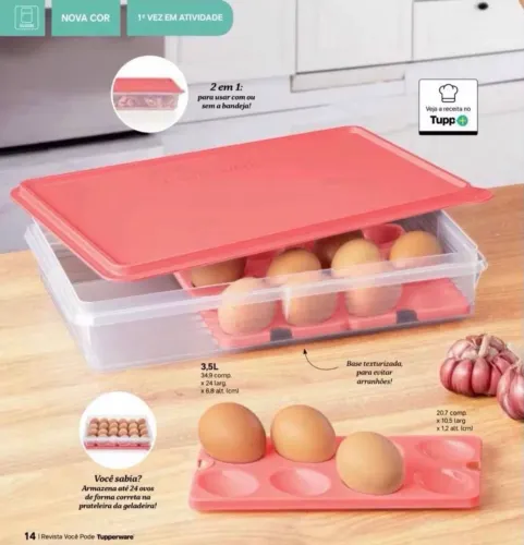 Bandeja porta ovos Tupperware