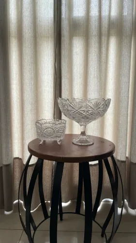 Kit Cristal Lapidado Vintage - Fruteira + Bomboniere Decorativa