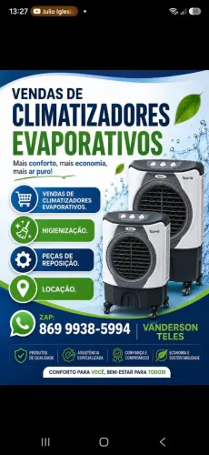 Limpeza & Manutenção de climatizado.res evaporativo..