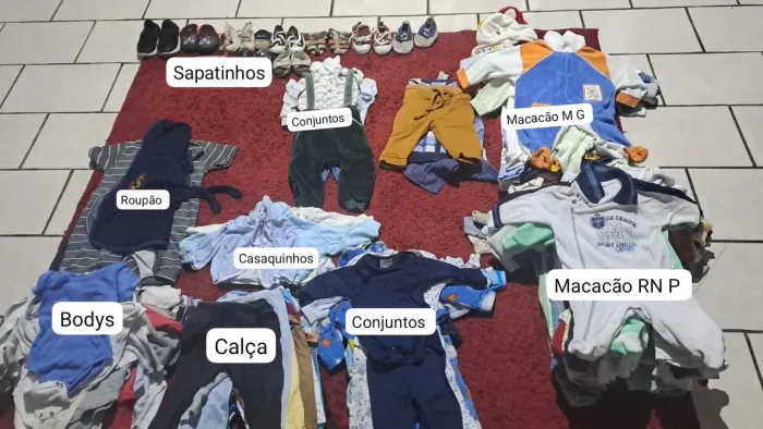 Lote cm mais de 200 peças de roupinhas de bebê RN, P, M, G