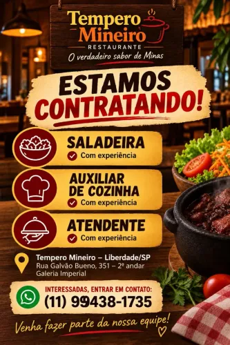 SALADEIRA , AUXILIAR DE COZINHA E AUXILIAR DE SALÃO (atendente)