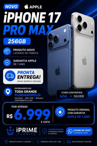 iPhone 17 Pro Max 256 lacrado novo 1 ano de garantia