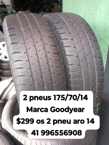 Pneus 175/70/14 marca Goodyear $299 os 2 pneu aro 14 usados roda muito ainda não é remold 