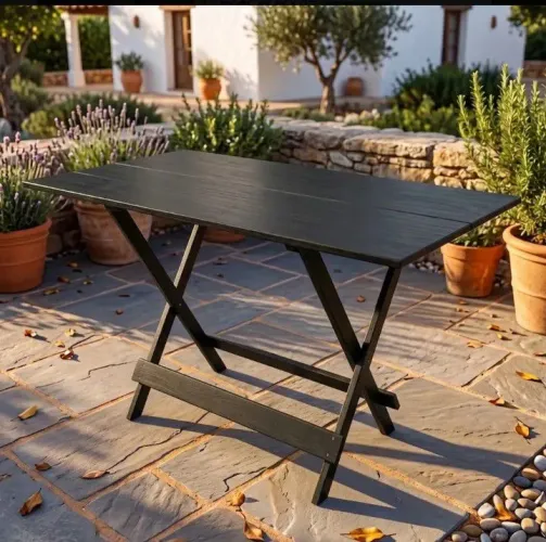 Mesa madeira preta grande 120 x 70
