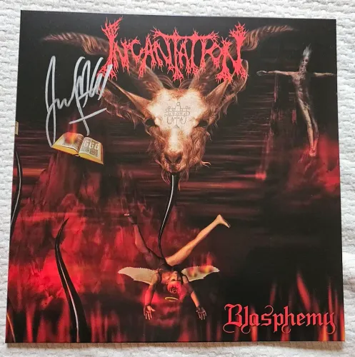 LP Incantation - Blasphemy autografado made in usa