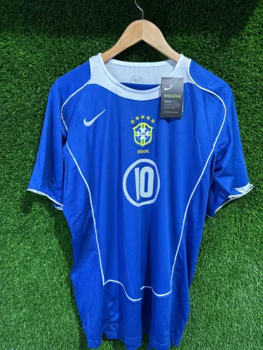 camisa retrô Brasil 2004 Ronaldinho 