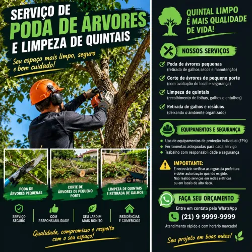 Limpeza de pequenos quintais