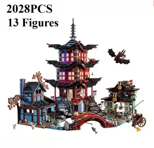 BLOCOS DE MONTAR NINJAGO TEMPLO DE AIRJITZU 2028 PEÇAS  06022 E 70751 MARCA MEGA 