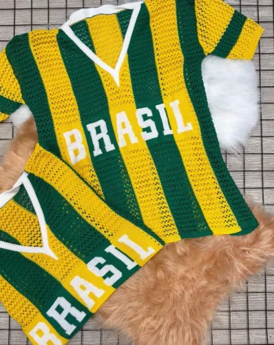 Camiseta Feminina BR Tricotada Tamanho único
