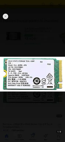 Ssd pcie 256gb 