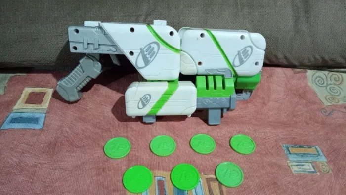 Max Steel N-Tek Multi-Gear Blaster Original Mattel + 7 Discos
