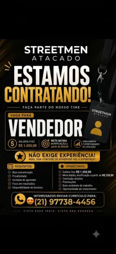 VAGA PARA VENDEDOR