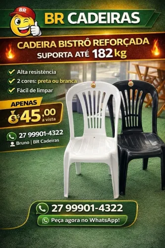 cadeira com encosto aberto 182kg