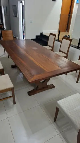 Mesa de Jantar de madeira de Lei 2,5m x 1.10m