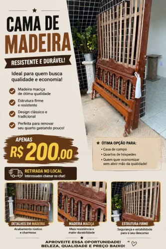 Cama casal madeira