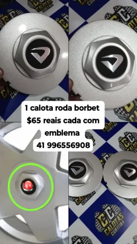 Calota centro roda borbet modelo KR calota nova com emblema 