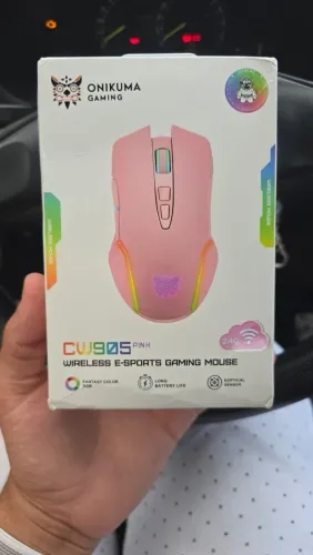 Mouse Gamer sem fio Onikuma CW905 Rosa