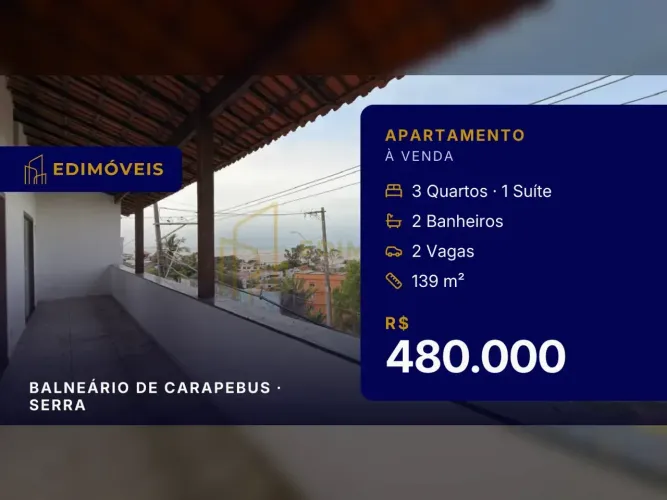 Apartamento 3 quartos em Balneário de Carapebus, espaço e tranquilidade à sua porta