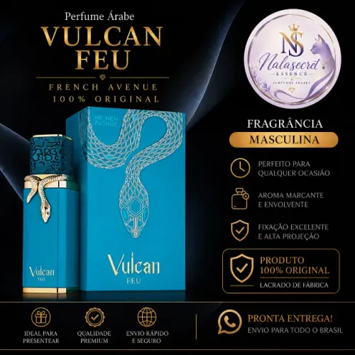 Perfume Árabe Vulcan Feu French Avenue 100ml Original Lacrado