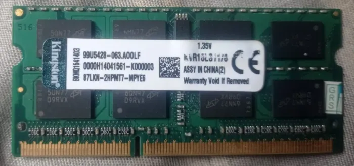 Memória RAM 8GB DDR3L Kingston KVR16LS11/8 1600MHz SO-DIMM