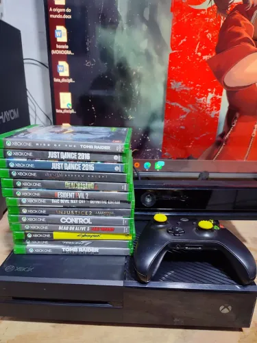 Xbox one FAT 13 jogos em mídia física controle e Kinect