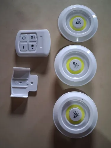Kit 3 Lampada Luminaria Led Spot Sem Fio Controle Remoto