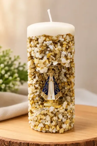 Vela Artesanal Abençoada - Nossa Senhora Aparecida / Gruta de Luz