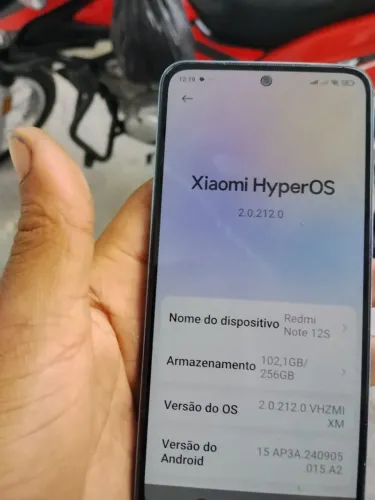 Vendo celular note 12s novo 256 gb