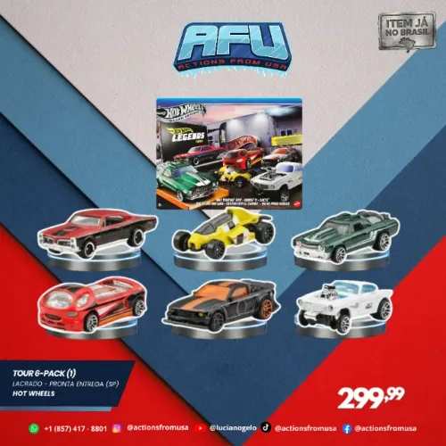 Mattel Hot Wheels Silver Series Legends Tour 6-Pack