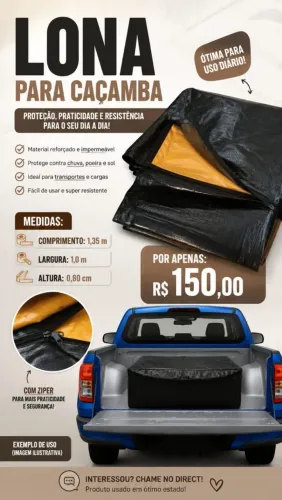 Lona estilo maleiro para caçamba
