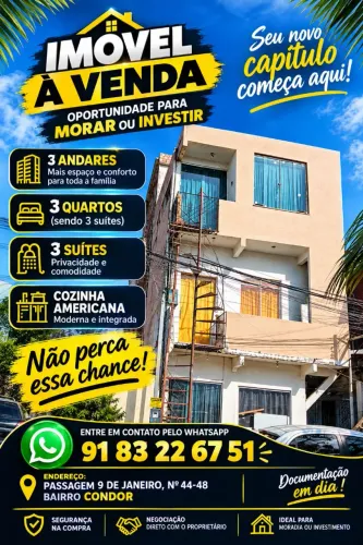 Vendo casa de três andares valor 300 mil