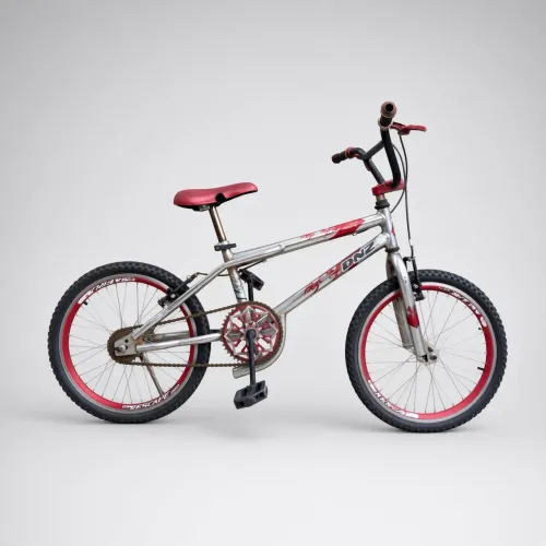 Bicicleta BMX Dnz Fly Freestyle Aro 20 Cinza/Vermelho