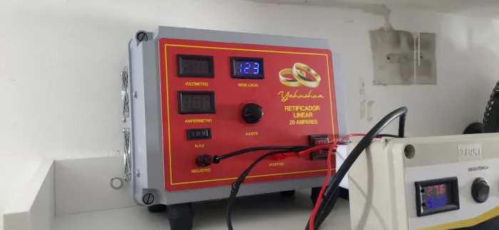 Retificador galvanico elétrico 20 amperes galvanoplastia 