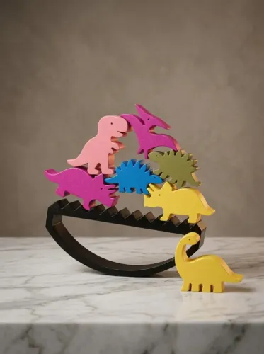 Jogo do Equilíbrio Dino Tretix - Brinquedo Educativo Desafio de Equilíbrio