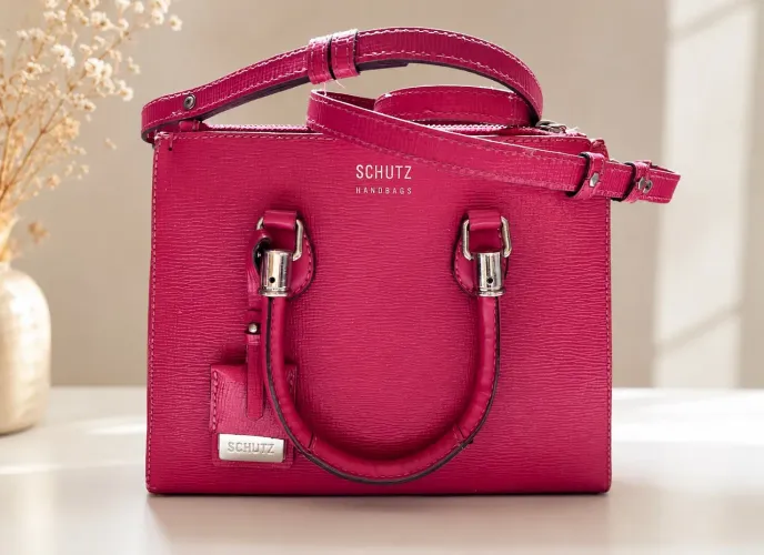 bolsa schutz lorena mini . cor pink. 100% couro. dimensões :26x20x12 .