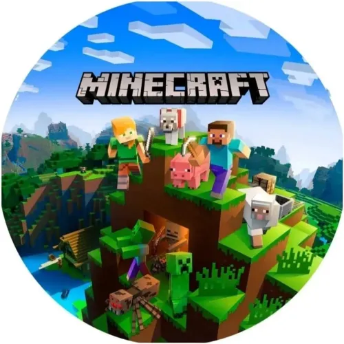 MINECRAFT PAINEL REDONDO + ALMOFADAS DECORAÇÃO 
