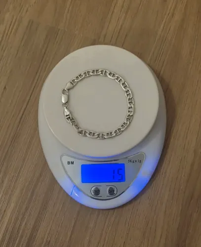 Pulseira De Prata 925 Elo Marinheiro - 15g / 21cm Legítima 