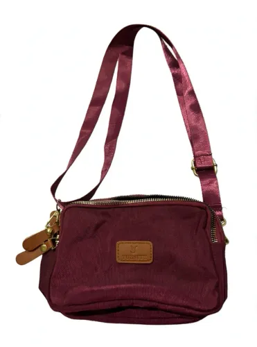 Bolsa Transversal Feminina Vinho Bordô TUESITE Nylon - Nova