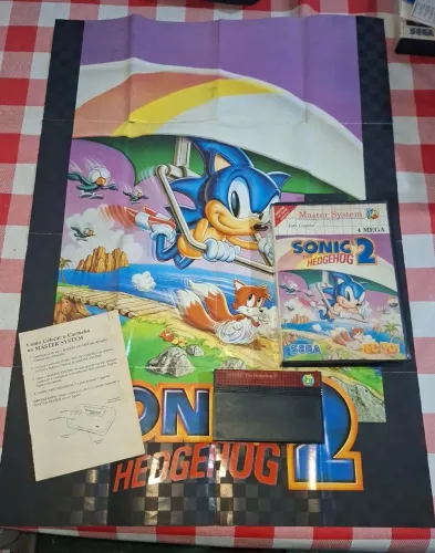 Sonic 2 Master System completo com Poster