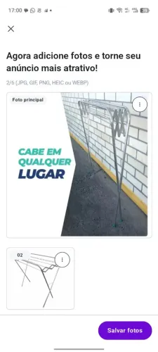 Varal de chão em Alumínio - NÃO ENFERRUJADA