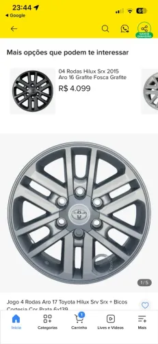 Vende-se 4 rodas de sw4 com pneus excelentes