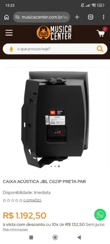 Caixa JBL c621p