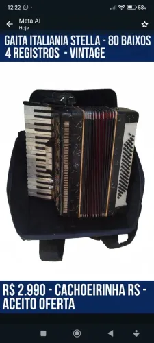 Gaita 80 baixos Modelo Italiana vintage