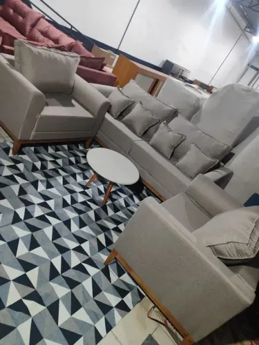 Conjunto de Sofás de Linho ou Corino