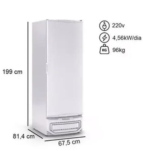 Freezer vertical porta cega GPC-57 branco -tripla ação  577L - 220V