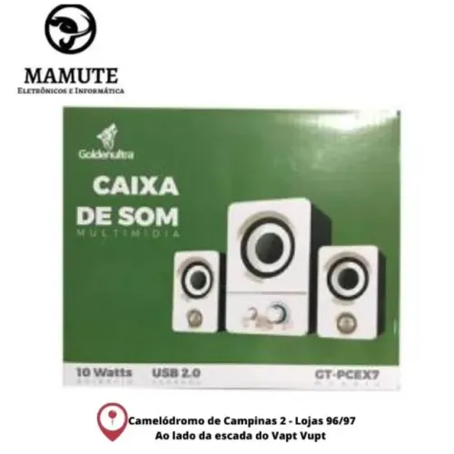Caixa de SOM Multimidia 10 Watts USB 2.0 Goldenultra Gt-pcex7