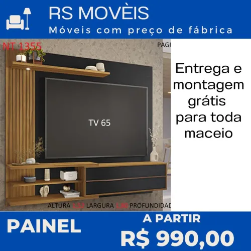 Painel para TV 65 polegadas com entrega e montagem grátis
