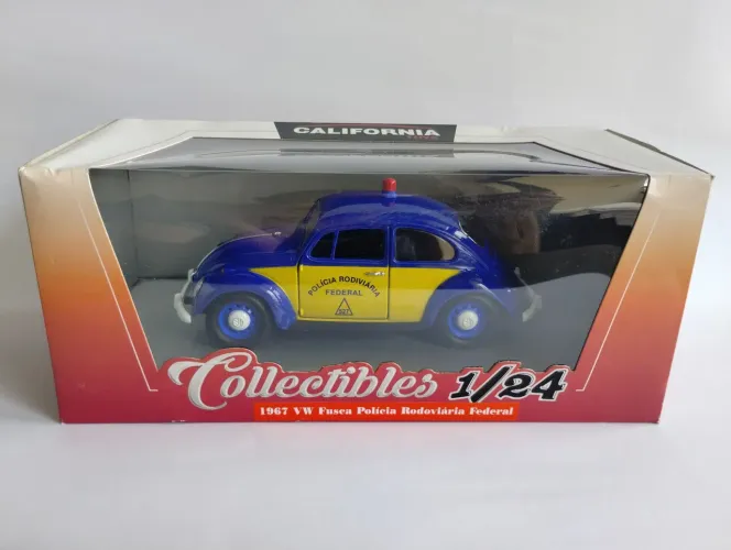Miniatura vw Fusca polícia rodoviária federal 1/24