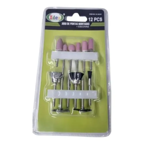 jogo de pontas montadas com escovas 12 pçs 1/8 para micro re id-6376h